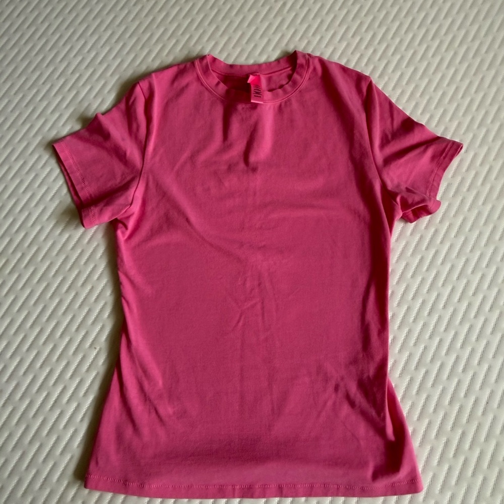 SKIMS Bright Pink Crewneck Tee
